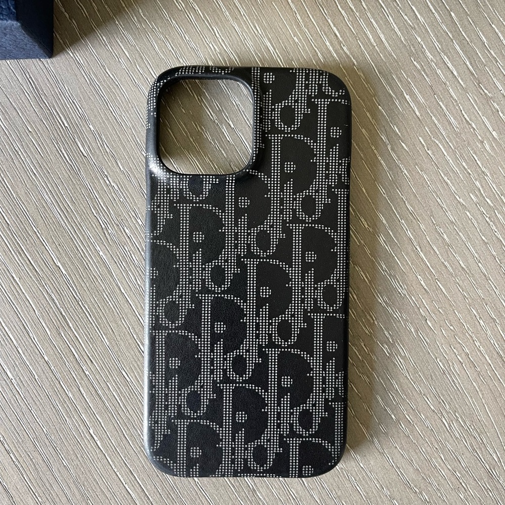 Authentic Dior iPhone 13 Pro Max Oblique Galaxy Leather Black Case